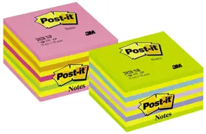 Lipnūs lapeliai POST-IT Ledinukai kubas, 76 x 76 mm, 450 laplių, neoninių rausvų spalvų derinys