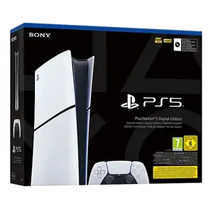 Sony PlayStation 5 (model group - Slim) Digital Edition, PlayStation 5, Black, White, 16384 MB, GDDR6, 448 GB/s, AMD