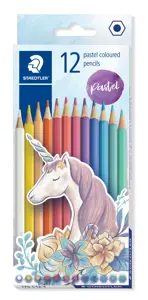Spalvoti pieštukai STAEDTLER , šešiabriauniai, pastelinės spalvos , 12 vnt.