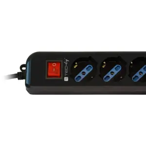 TECHLY 300415 Techly UPS maitinimo juosta su 6 lizdais 1,5 m juoda