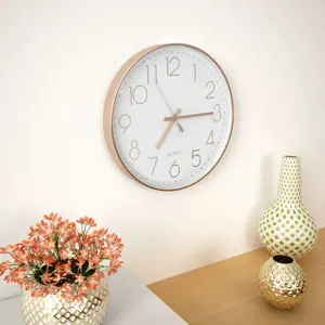 Sieninis laikrodis, rožinio aukso spalva, 30 cm