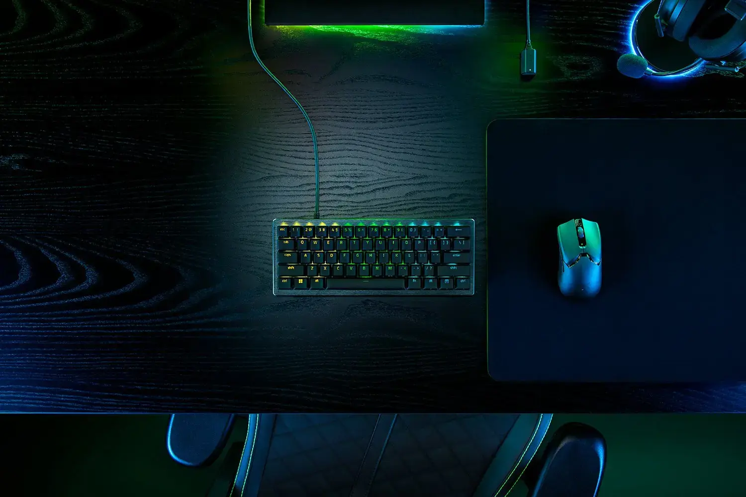 "Razer" mini žaidimų klaviatūra "Huntsman V3 Pro" laidinė šiaurietiška analoginė optinė juoda