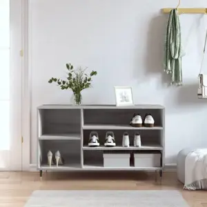 Spintelė batams, pilka ąžuolo, 102x36x60cm, apdirbta mediena