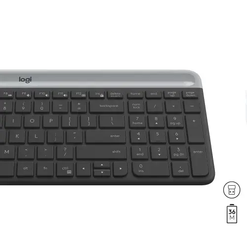 "LOGITECH Slim Wireless Keyboard and Mouse Combo MK470" - GRAPHITE - JAV - INTNL - INTNL
