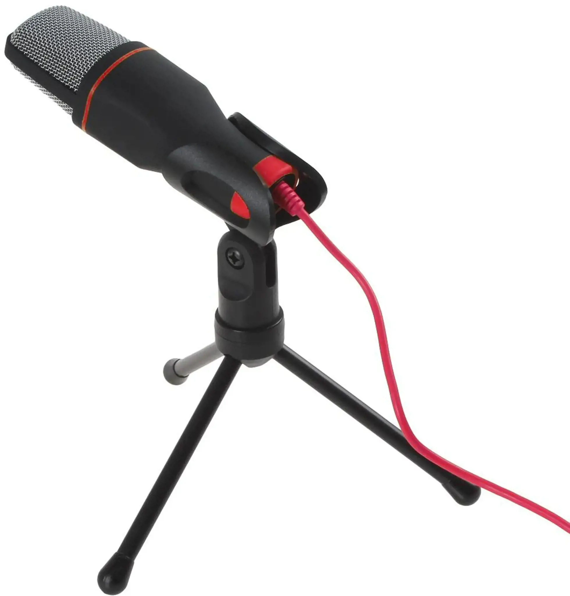 "Varr" žaidimų mikrofonas su trikojo stovu, 3,5 mm jungtis, juodas, 1,8 m ilgio laidas, stalinis mikrofonas, -30 dB, 50-16000 Hz, 2200 Ω, 36 dB, visakryptis