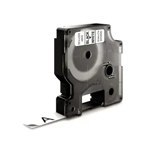 Juostelė DYMO D1, 12 mm, Juoda/Balta