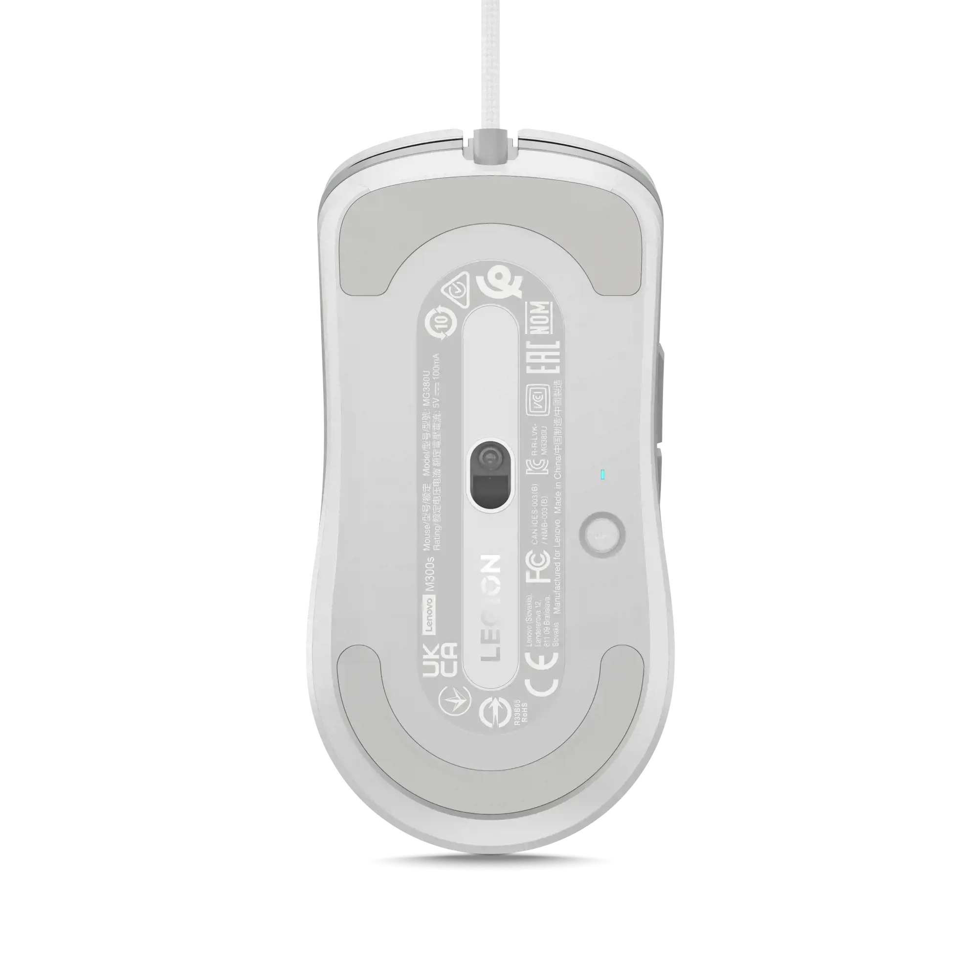 Lenovo MICE_BO "Legion M300s" pelė-balta, optinė, A tipo USB, 8000 DPI, balta