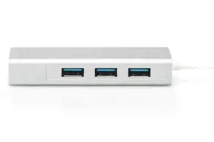DIGITUS 3 prievadų USB 3.0 C tipo šakotuvas su Gigabit Ethernet 3xUSB A/F 1xUSB C/M 1xRJ45 LAN Palaiko Windows ir Mac OS