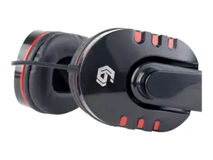 GEMBIRD GHS-402 Gembird žaidimų ausinės su garsumo reguliatoriumi, blizgios juodos spalvos