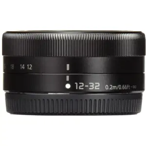 "Panasonic Lumix G Vario 12-32mm f/3.5-5.6 ASPH./MEGA O.I.S.", juodas