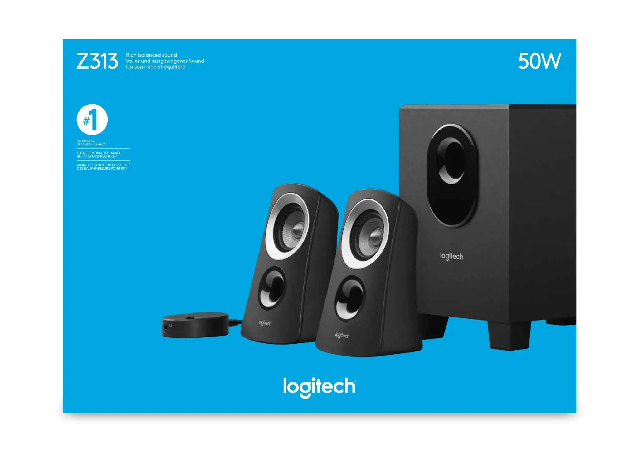 LOGITECH Z313 garsiakalbiai 2.1 juodi
