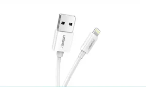 Ugreen kabelis USB 2.0 A lightning 2 m, 5V/2.4A iPhone 7 / 7plus / 6S / 6 / 6 Plus, iPhone 5s/5c/5, iPad Mini/Mini 2, iPad, 1 m, Lightning, USB A, vyriškas, vyriškas, baltas