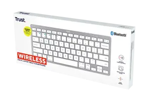 Trust 24651, 75%, Wireless, Bluetooth, Scissor key switch, QWERTY, Silver