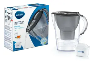 Vandens filtras-ąsotis BRITA Marella 2,4L MEMO, grafito spalvos su vandens filtru MAXTRA+ 1 vnt.