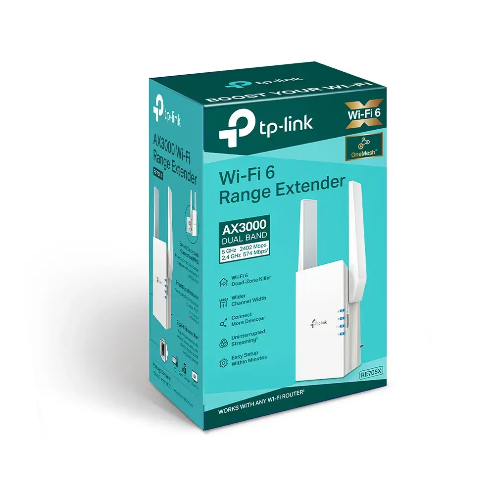TP-Link RE705X, Baltas, Išorinis, Tinklinis maršrutizatorius, CE, RoHS, Dviejų dažnių (2,4 GHz / 5 GHz), "Wi-Fi 6" (802.11ax)