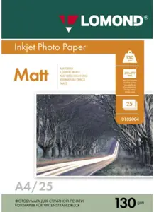 Matinis Fotopopierius Lomond, A4, 130 g/m², 25 psl.