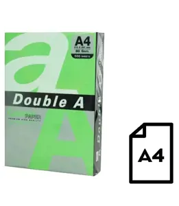 Spalvotas popierius Double A, 80g, A4, 500 lapų, Parrot