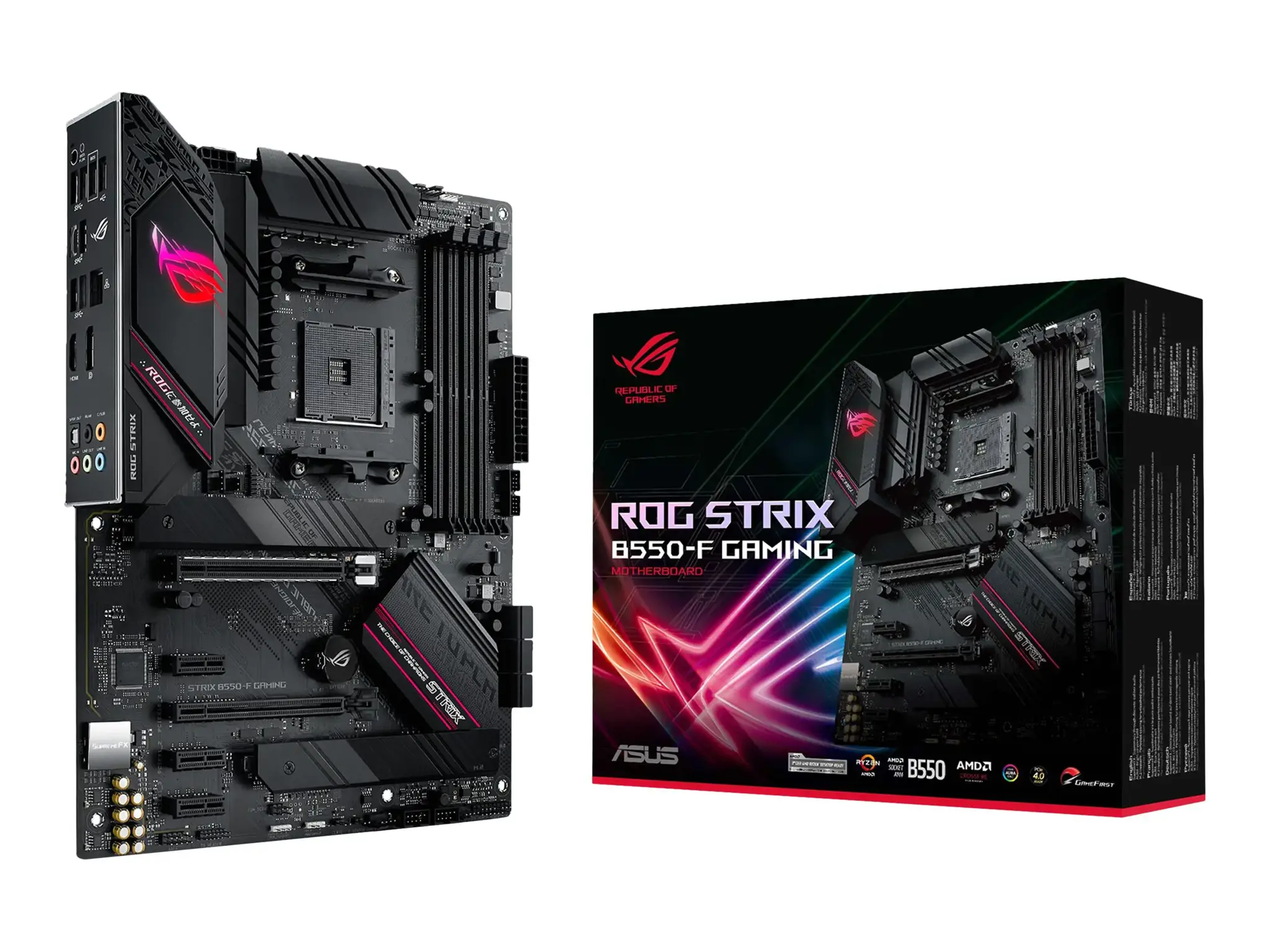ASUS ROG STRIX B550-F GAMING, AMD, "Socket AM4", 3 kartos "AMD Ryzen™ 3", 3 kartos "AMD Ryzen 5", 3 kartos "AMD Ryzen™ 7", 3 kartos..., DDR4-SDRAM, 128 GB, DIMM