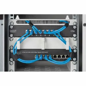 DIGITUS 10 colių 8 prievadų Gigabit Ethernet PoE komutatorius 8 x 10/100/1000Mbps RJ45 PoE 96W su 10 colių laikikliais
