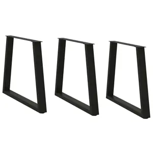 Valgomojo stalo kojos, 3 vnt., juodos, 80x(72-73,3) cm, plienas, V formos