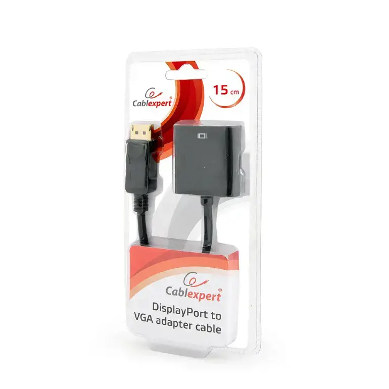 "Cablexpert DisplayPort" ir VGA adapterio kabelis, juodas