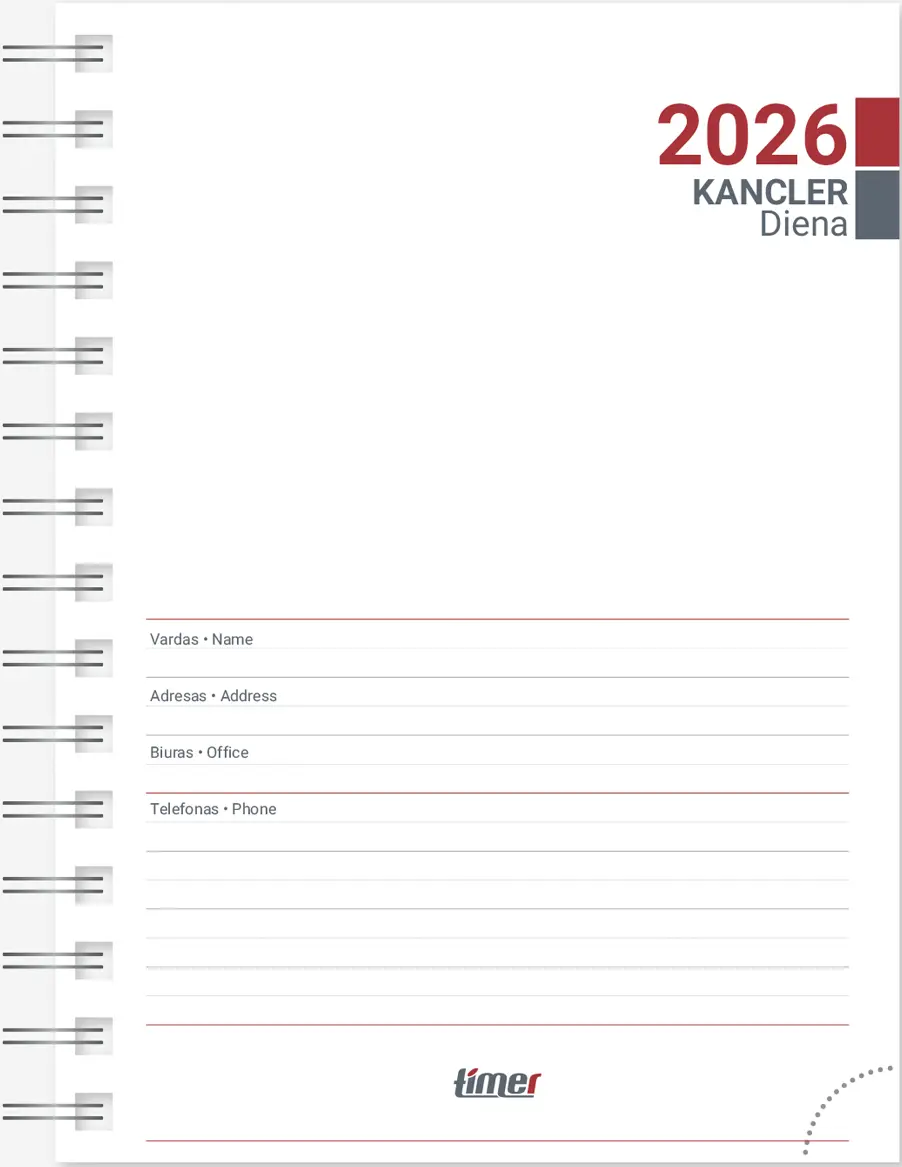 Vidaus blokas kalendoriui Kancleris Spirex Day 2026, A6+