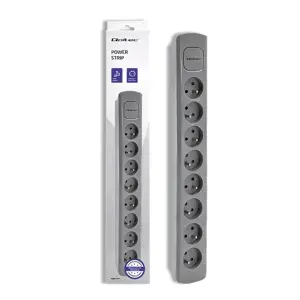 QOLTEC 50279 Maitinimo juosta 8 lizdai 1,8 m pilka