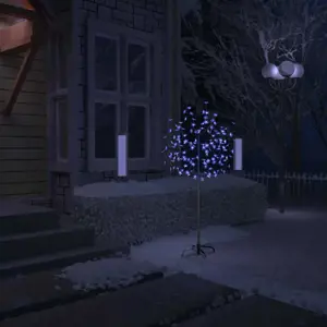 Kalėdinis medis su LED lemputėmis, 150cm, su vyšnių žiedais