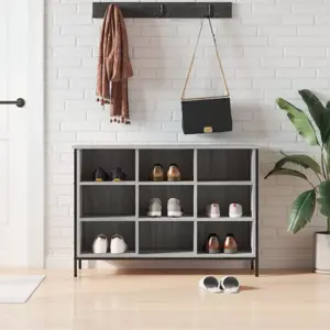 Spintelė batams, pilka ąžuolo, 100x35x70cm, apdirbta mediena