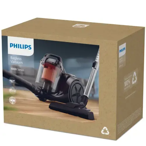 Philips 1000 Series XB1142/10 PowerCyclone 3 Dulkių siurblys, Black/Coral