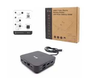 I-TEC USB-C HDMI Dual DP doko stotelė su 100 W maitinimo šaltiniu