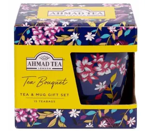 Arbatos rinkinys Ahmad, Tea Bouqet su puodeliu, dėžutėje, 15vnt