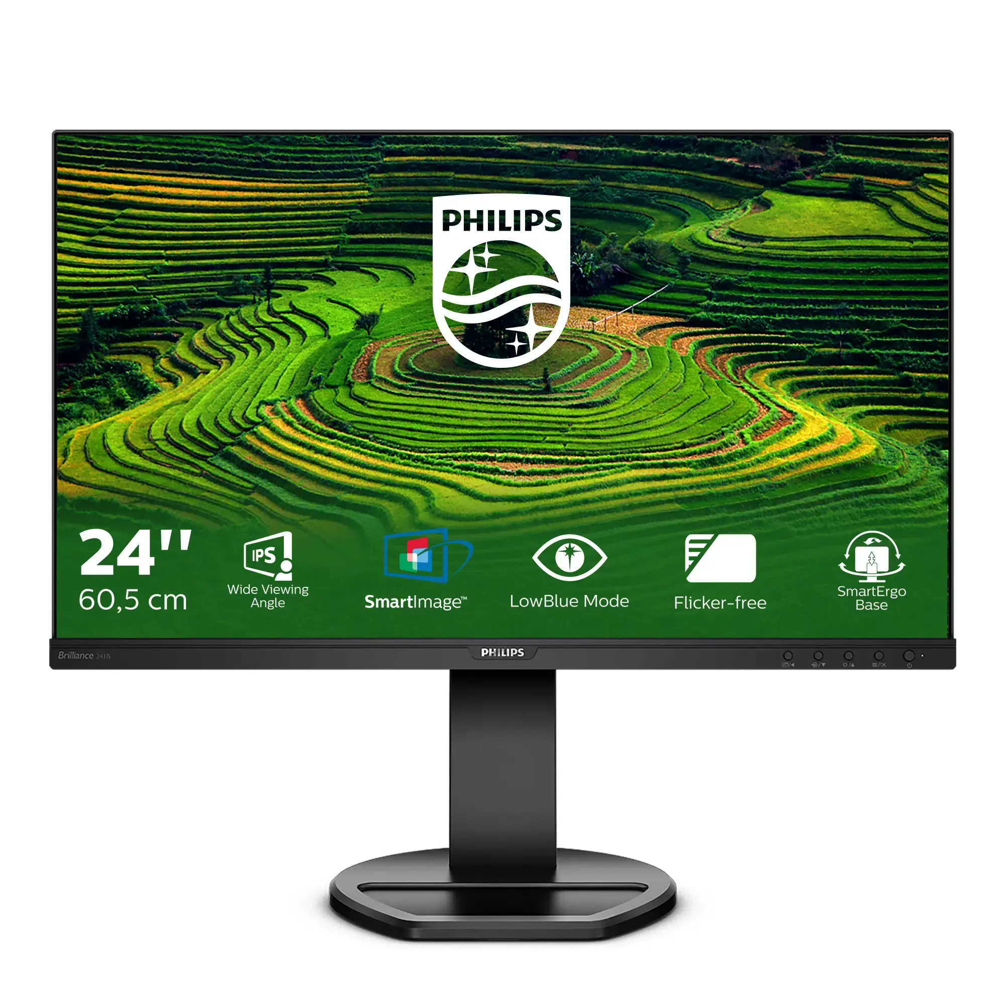 Monitorius Philips B Line LCD monitor 241B8QJEB/00, 60.5 cm (23.8"), 1920 x 1080 pixels, Full HD, LCD, 5 ms, Black
