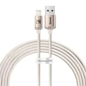 Baseus cable Crystal Shine USB - Lightning 2,0 m 2,4A pink