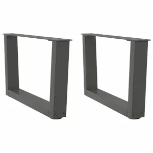 Kavos staliuko kojelės, V formos, 2 vnt., antracito spalvos, 60x(30-31,3) cm, plienas