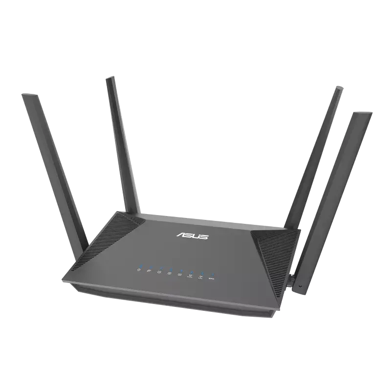 ASUS RT-AX52 AX1800 AiMesh, Wi-Fi 6 (802.11ax), Dual-band (2.4 GHz / 5 GHz), Ethernet LAN, Black, Tabletop router