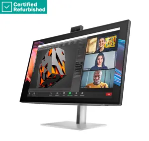 RENEW SILVER HP 727pm Series 7 Pro 4K Conferencing Monitor - 27" 3840x2160 UHD 400-nit 60Hz AG, IPS Black HDR 400, USB-C(100W/15W)/HDMI/DP Daisy-Chain, 5x USB-A, speakers, 5MP webcam, RJ-45 LAN, height adjustable/tilt/swivel/pivot, 1 years