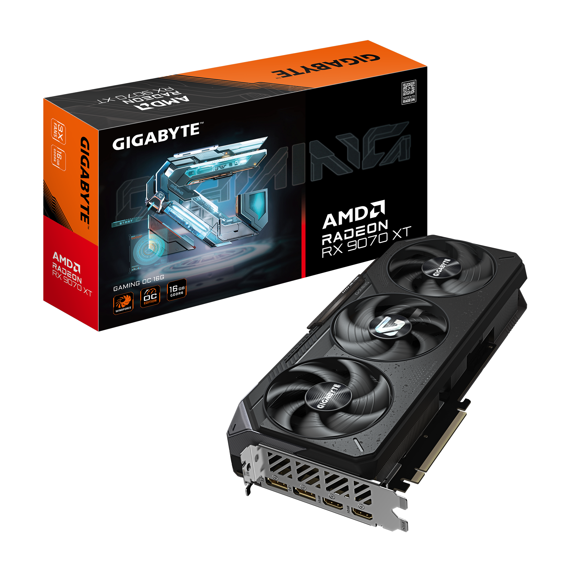 Vaizdo plokštė GIGABYTE Radeon RX 9070 XT 16 GB, GDDR6, GV-R9070XTGAMING OC-16GD 1.0
