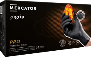 Viekartinės pirštinės MERCATOR Powergrip, nitrilinės, juodos, XL dydis, 50 vnt