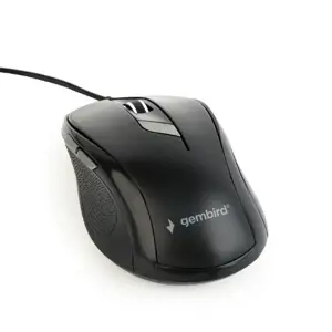 GEMBIRD MUS-6B-01 Gembird optinė pelė MUS-6B-01, 1600 DPI, USB, juoda, 1,35 m ilgio laidas