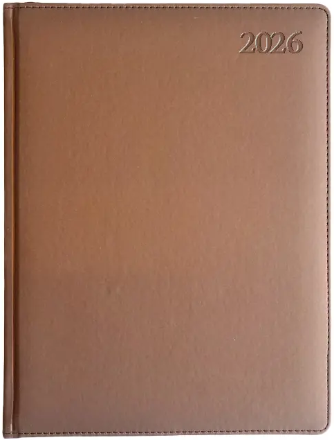 Kalendorius EXTRA SHINE, 2026, PU, A4,rudos sp. (Baltic)