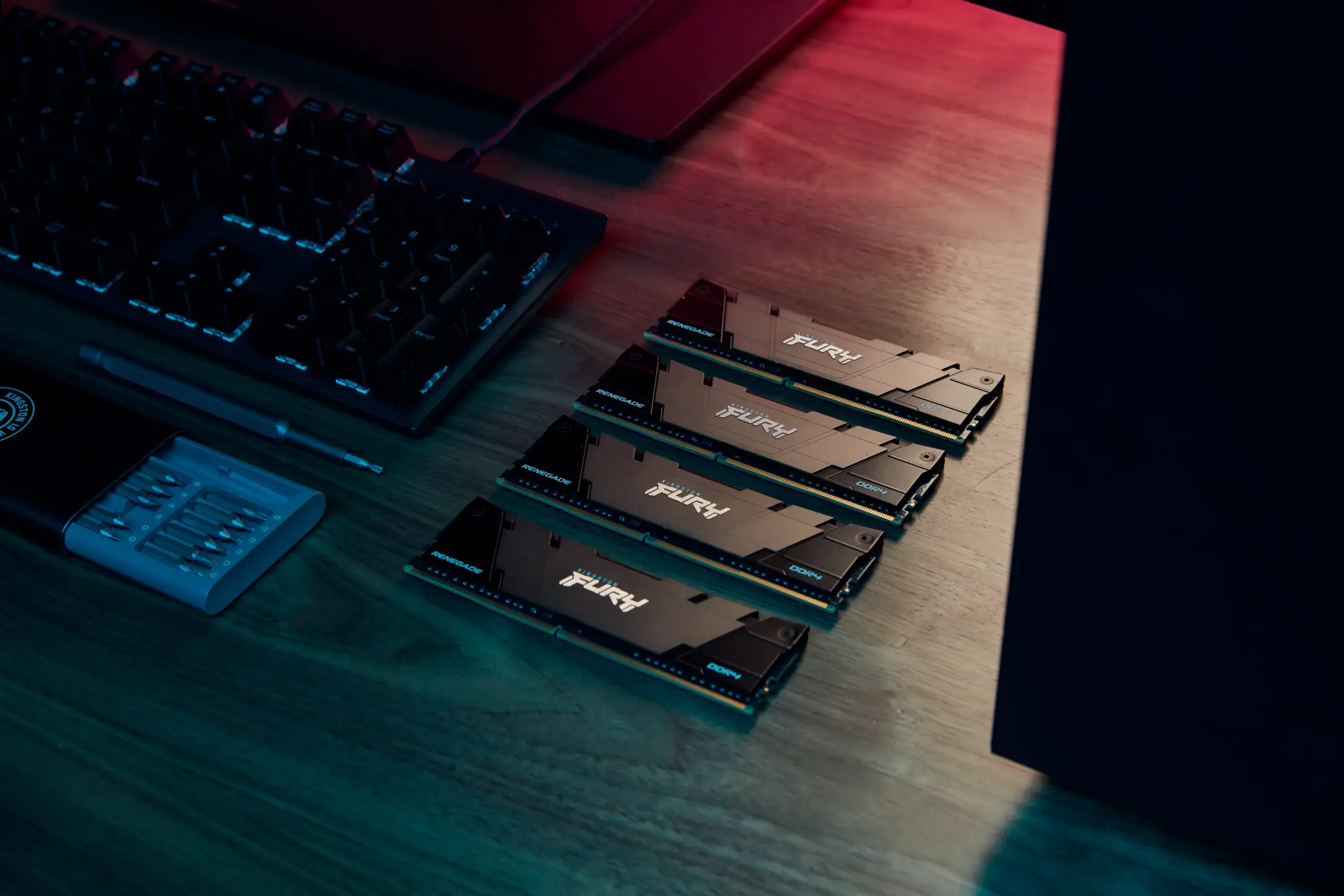 Kingston Technology FURY 16GB 3200MT/s DDR4 CL16 DIMM (Kit of 2) Renegade Black, 16 GB, 2 x 8 GB, DDR4, 288-pin DIMM