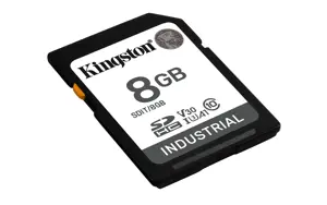 KINGSTON 8GB SDHC Industrial -40C iki 85C C10 UHS-I U3 V30 A1 pSLC