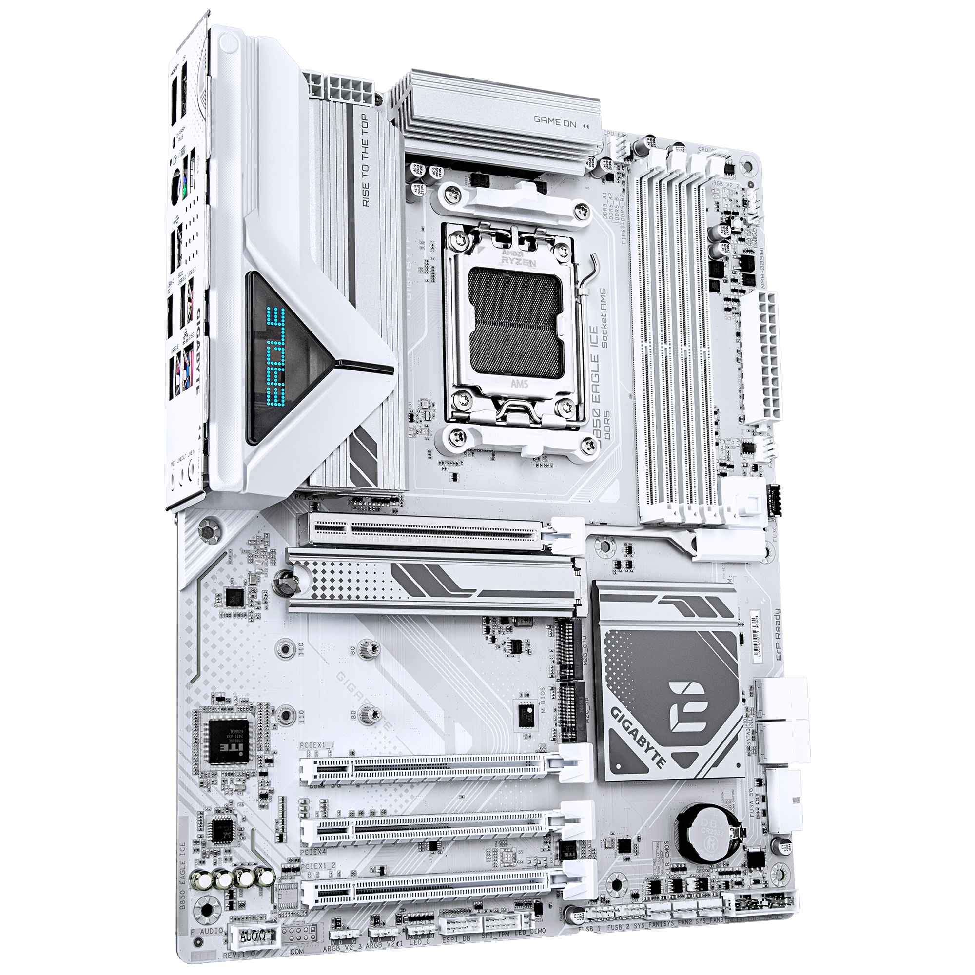 Mainboard GIGABYTE AMD B850 SAM5 ATX Memory DDR5 Memory slots 4 2xPCI-Express 3.0 1x 1xPCI-Express 4.0 4x. 1xPCI-Express 5.0 16x 3xM.2 1xHDMI 1xDisplayPort 4xUSB 2.0 2xUSB 3.2 1xUSB-C 1xRJ45 3xAudio port B850EAGLEICE