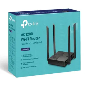 TP-Link ARCHER A64, "Wi-Fi 5" (802.11ac), dviejų dažnių (2,4 GHz / 5 GHz), Ethernet LAN, juodas, stalinis maršrutizatorius