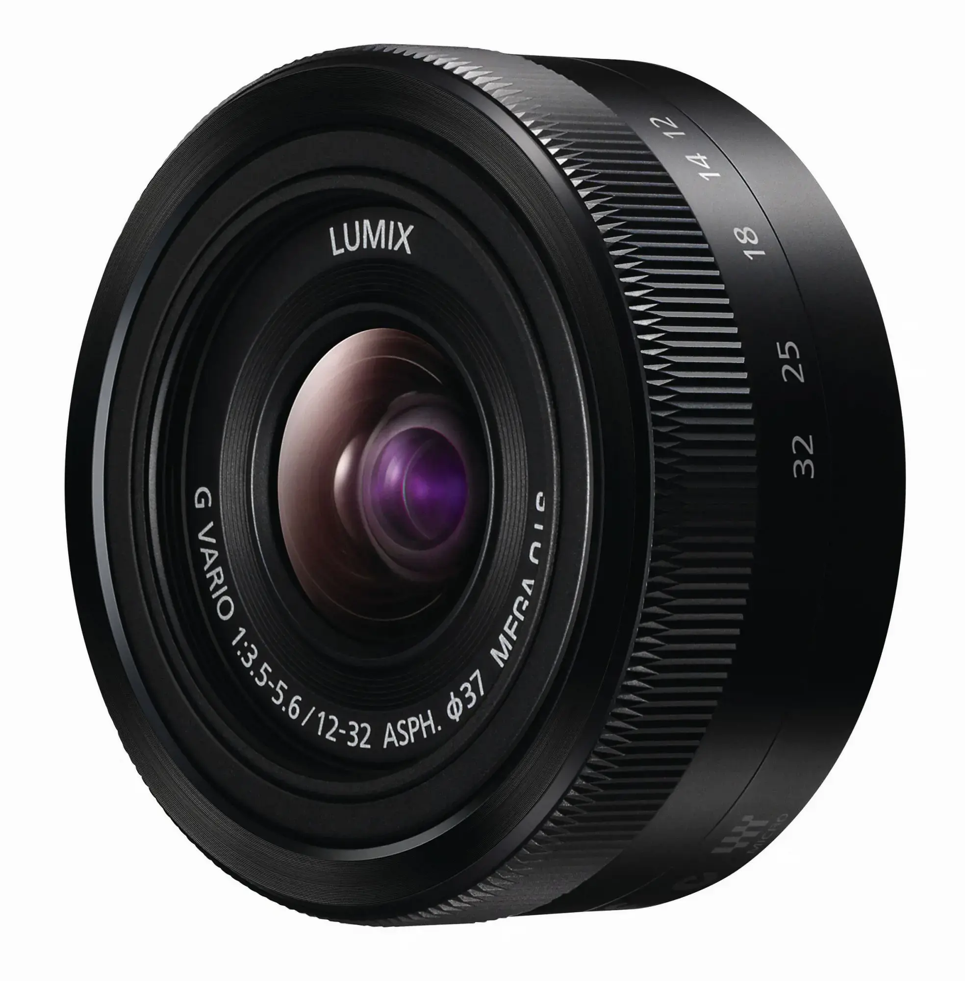 "Panasonic Lumix G Vario 12-32mm f/3.5-5.6 ASPH./MEGA O.I.S.", juodas