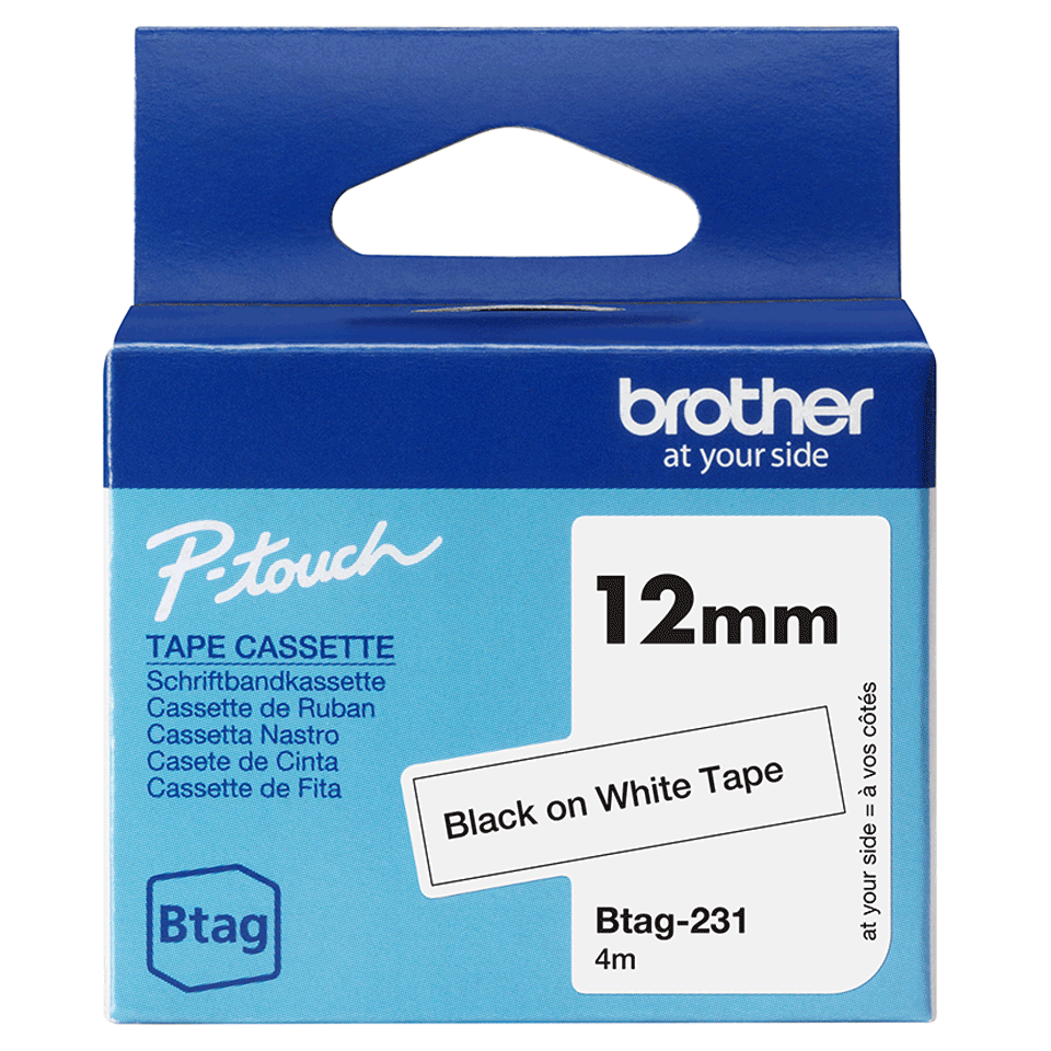 Brother BTAG-231, Black on white, Philippines, 5 year(s), Brother, P-touch PT-N10, PT-N20, PT-N25BT, 1.2 cm