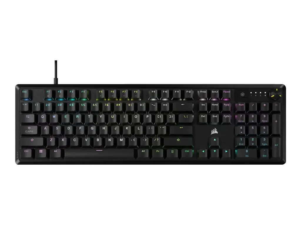 CORSAIR K70 CORE RGB mechaninė žaidimų klaviatūra, NA išdėstymas, laidinė, juoda Corsair
