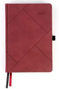Kalendorius FASHION BLACK EDITION, 2023, PU, A5, šviesiai raudonos sp.