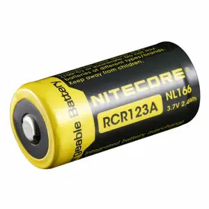 AKUMULIATORIAUS ATKŪRIMAS. 650MAH 3.7V/RCR123 NL166 NITECORE